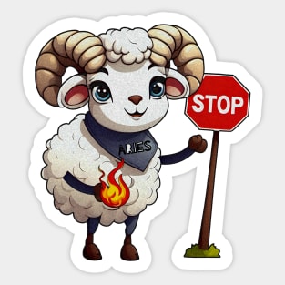 Aries Patience Ram Fireball Sticker